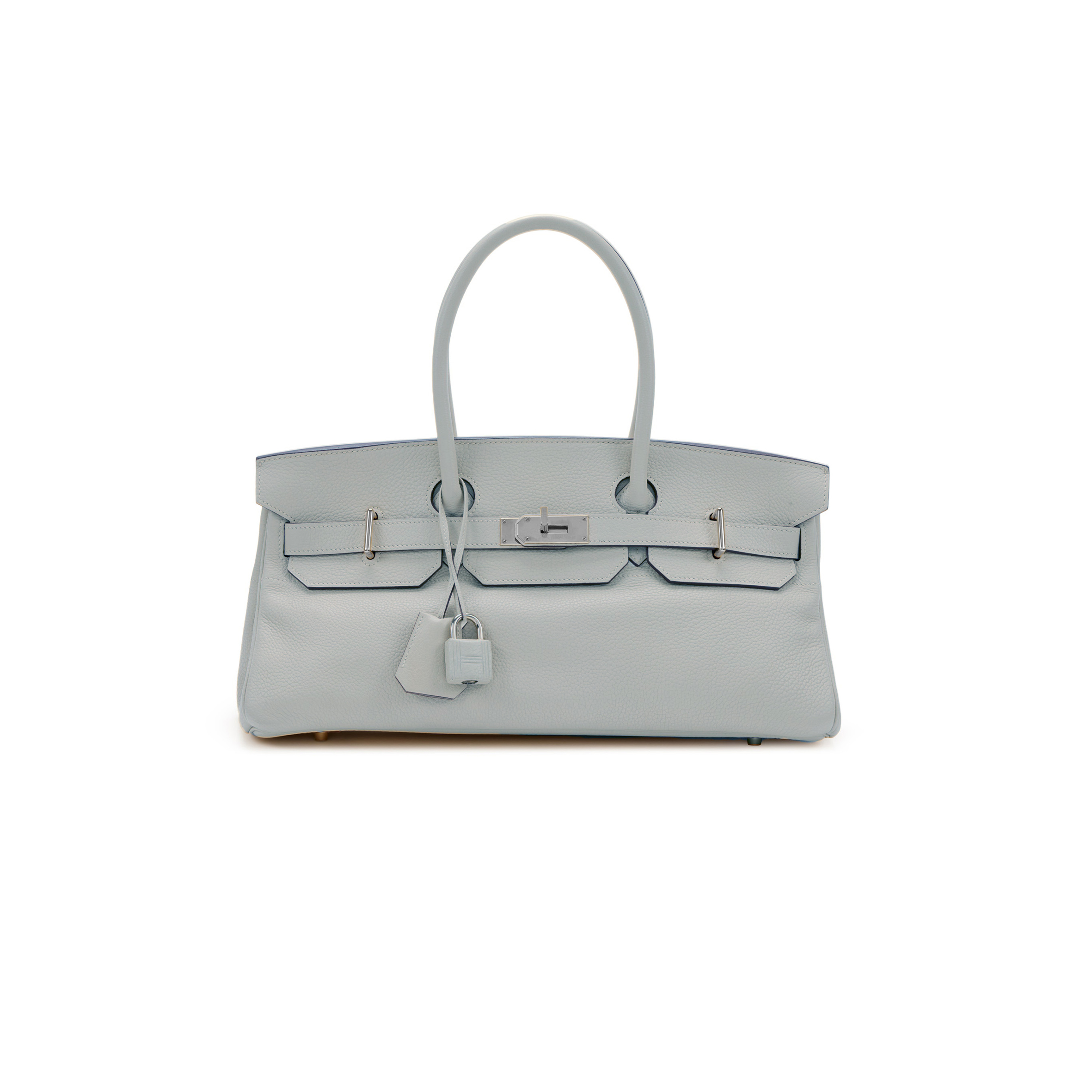 HERMES SHOULDER BIRKIN 42 PEARL GREY SILVER BUCKLE BAG 78603232 (42*21*16cm)